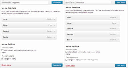 How to change menu after login in WordPress