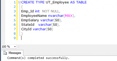Table type Parameters in SQL Server
