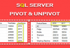 PIVOT and UNPIVOT in Sql Server