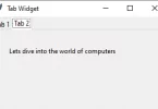Creating Tabbed Widget With Python For GUI Application