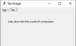 Creating Tabbed Widget With Python For GUI Application