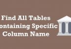 Find all tables containing column with specified name
