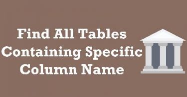 Find all tables containing column with specified name