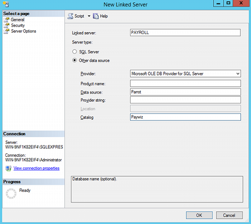 How to add a Linked Server in SQL Server