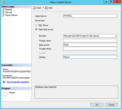 How to add a Linked Server in SQL Server