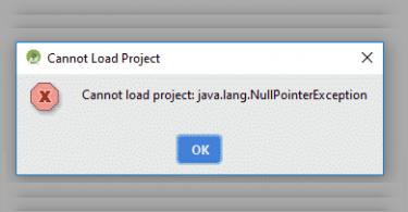 Cannot load project java.lang.NullPointerExecption