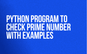 Python Program to Check Prime Number : Simple & Efficient Code Examples